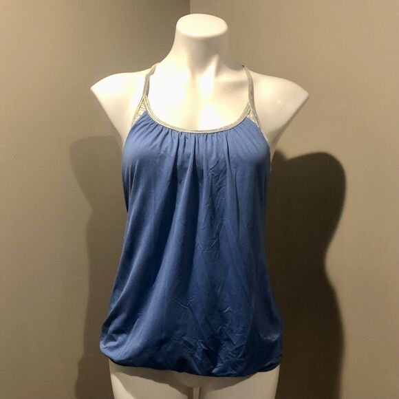 Lululemon Athletica Tank Top 6 Blue W/ Sports Bra Racerback Loose Fit Scoop Neck - Picture 14 of 14